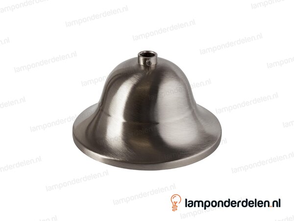 Plafondkap metaal RVS-kleurig kelk met stelring - 11 cm - gat 10,5 mm