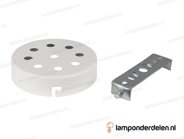 Plafondkap metaal wit - 10 cm - 9 gaten - met plafondkapbeugel