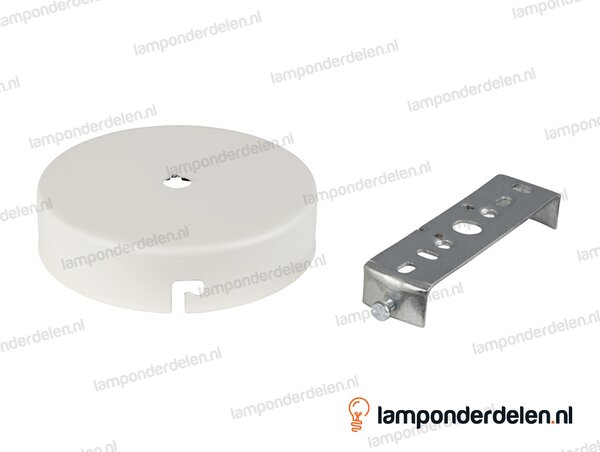 Plafondkap metaal wit - 10 cm - met plafondkapbeugel