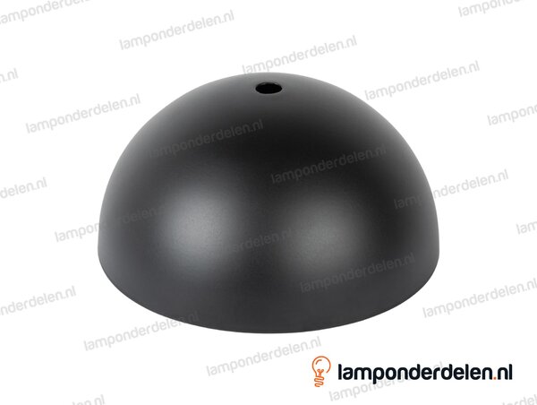 Plafondkap metaal zwart halfrond - 14 cm