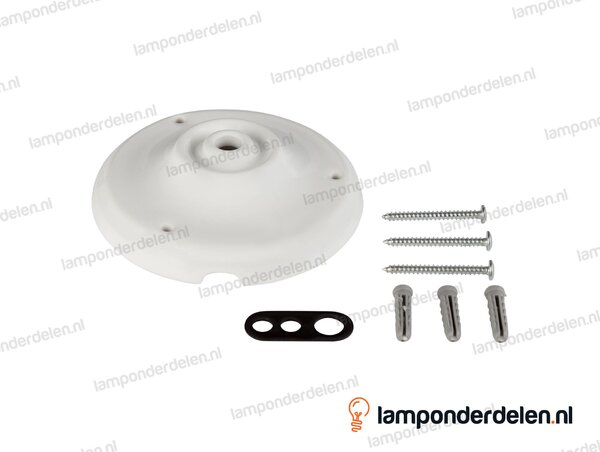 Plafondkap porselein wit - 10,5 cm