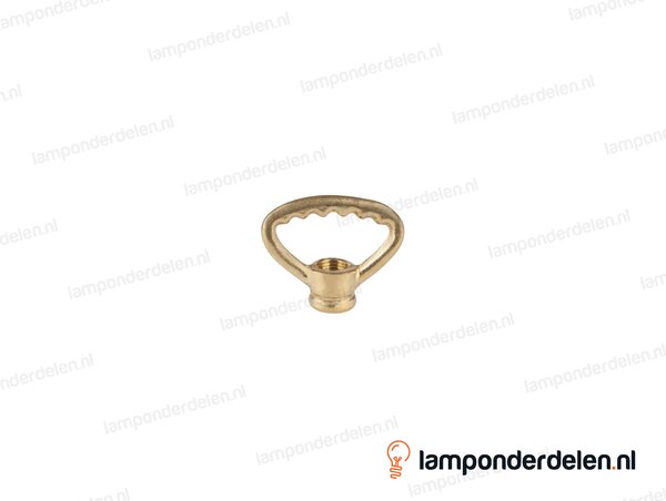 Ringnippel messing driehoekig getand - 42 mm - binnendraad M10x1