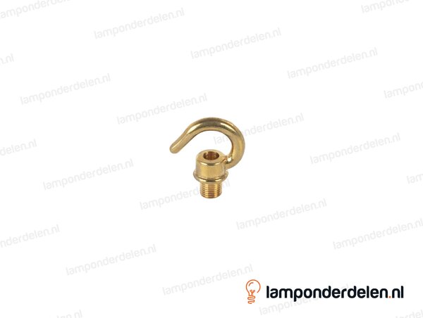 Ringnippel messing met haak - 33 mm - buitendraad M10x1