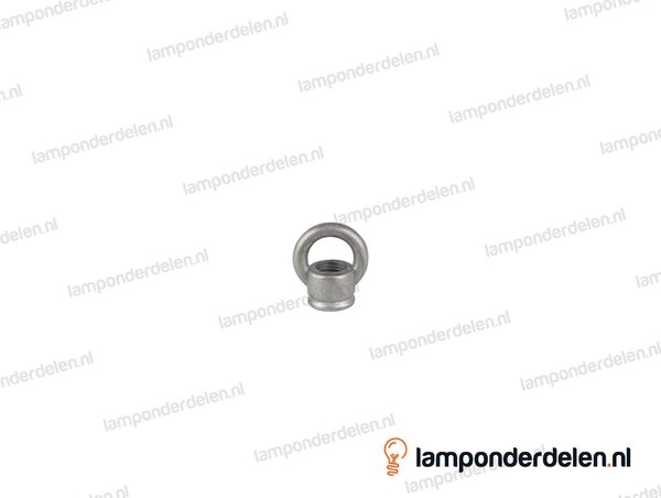Ringnippel metaal blank - 22 mm - binnendraad M10x1
