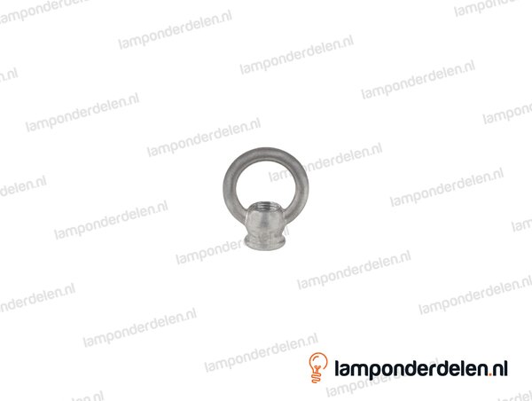 Ringnippel metaal blank - 30 mm - binnendraad M10x1