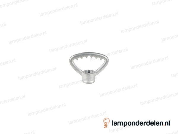 Ringnippel metaal blank driehoekig getand - 42 mm - binnendraad M10x1