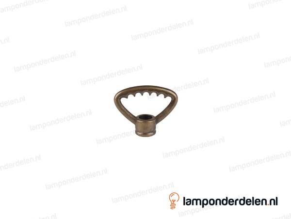 Ringnippel metaal bronskleurig driehoekig getand - 42 mm - binnendraad M10x1