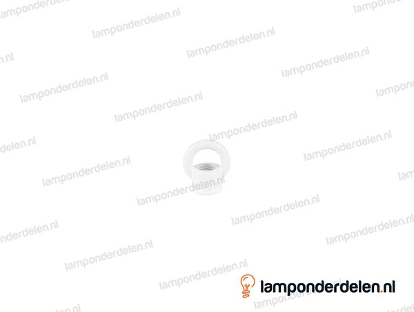 Ringnippel metaal wit - 22 mm - binnendraad M10x1