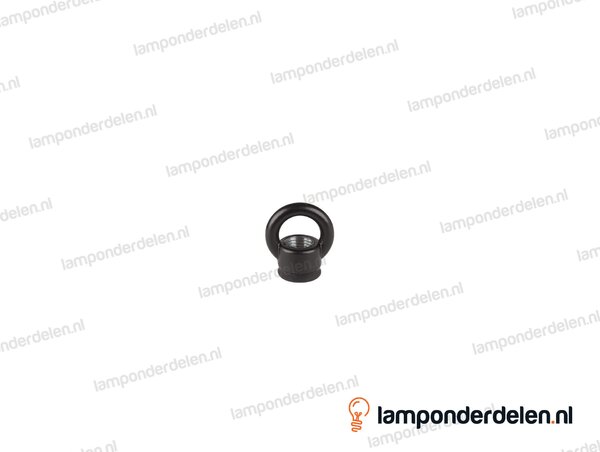 Ringnippel metaal zwart - 22 mm - binnendraad M10x1