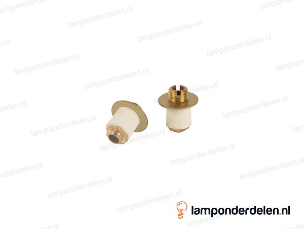 Rubberen fles stop met afdekplaat messingkleurig - voor opening van 12 - 13 mm - buitendraad M10x1