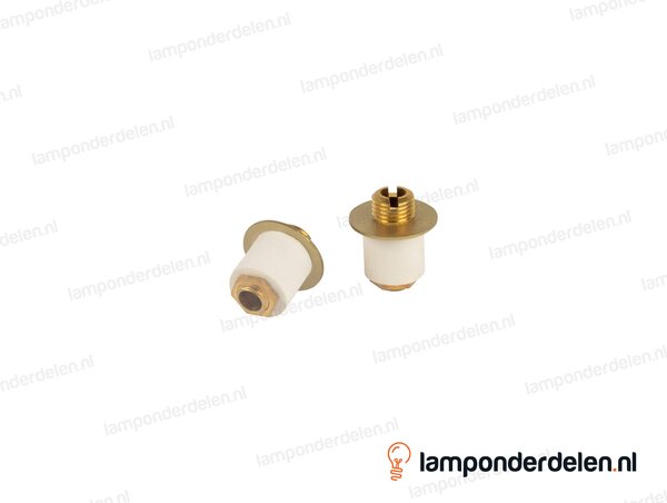 Rubberen fles stop met afdekplaat messingkleurig - voor opening van 22 - 24 mm - buitendraad M10x1