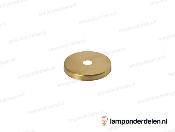 Sierafdekplaat messing geborsteld glad - 5 cm - gat 10,5 mm