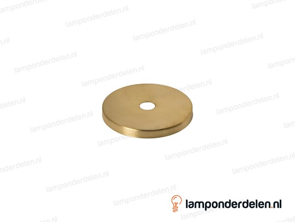 Sierafdekplaat messing geborsteld glad - 6 cm - gat 10,5 mm