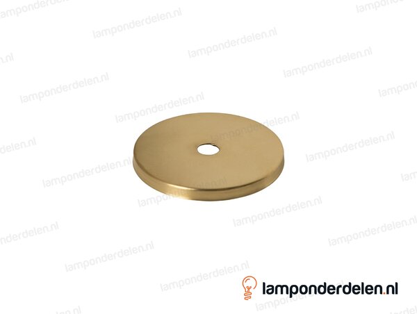 Sierafdekplaat messing geborsteld glad - 7 cm - gat 10,5 mm