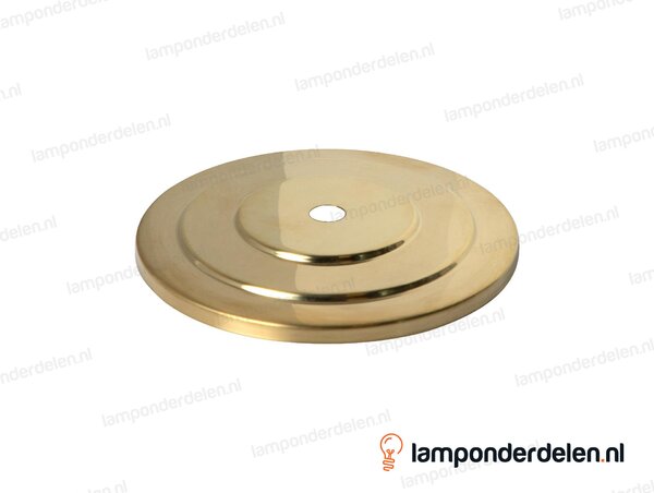 Sierafdekplaat messing gepolijst trapvormig - 11 cm - gat 10,5 mm