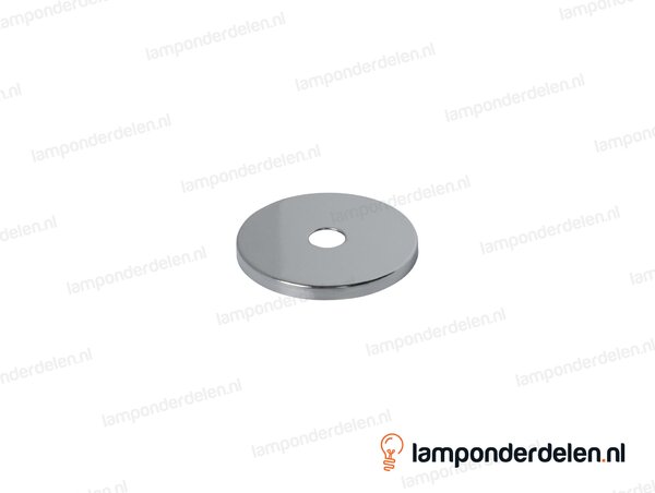 Sierafdekplaat metaal chroomkleurig glad - 5 cm - gat 10,5 mm