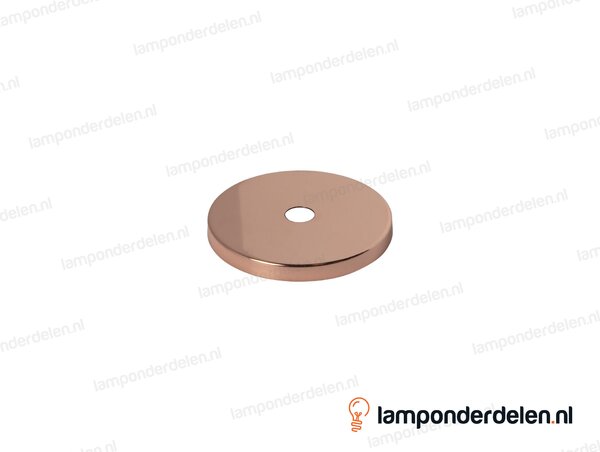 Sierafdekplaat metaal koperglanskleurig glad - 6 cm- gat 10,5 mm