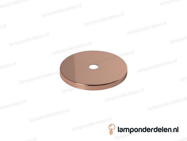 Sierafdekplaat metaal koperglanskleurig glad - 7 cm - gat 10,5 mm