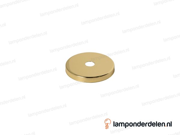 Sierafdekplaat metaal messingglanskleurig glad - 5 cm - gat 10,5 mm