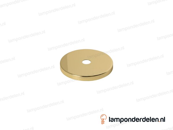 Sierafdekplaat metaal messingglanskleurig glad - 6 cm - gat 10,5 mm