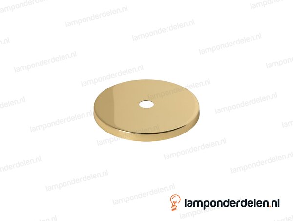 Sierafdekplaat metaal messingglanskleurig glad - 7 cm - gat 10,5 mm