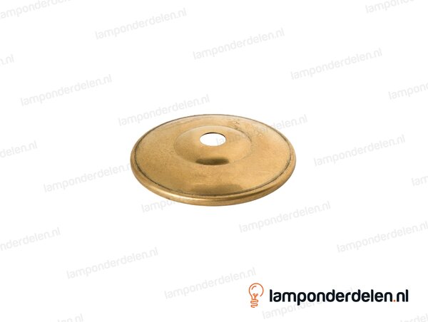 Sierafdekplaat metaal messingkleurig rozet - 6,5 cm - gat 10,5 mm