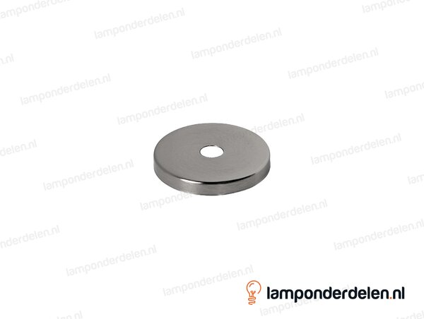 Sierafdekplaat metaal RVS-kleurig glad - 5 cm - gat 10,5 mm
