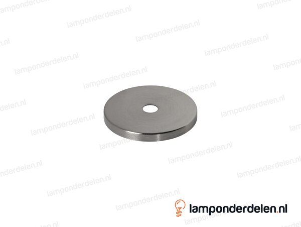 Sierafdekplaat metaal RVS-kleurig glad - 6 cm - gat 10,5 mm