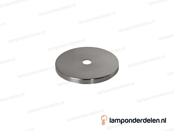 Sierafdekplaat metaal RVS-kleurig glad - 7 cm - gat 10,5 mm