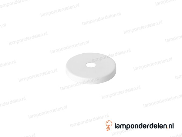 Sierafdekplaat metaal wit glad - 5 cm - gat 10,5 mm