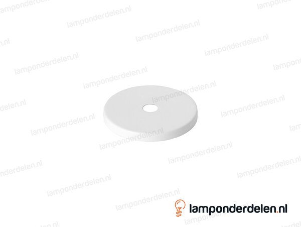 Sierafdekplaat metaal wit glad - 6 cm - gat 10,5 mm