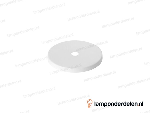 Sierafdekplaat metaal wit glad - 7 cm - gat 10,5 mm