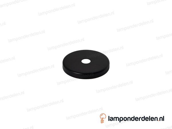Sierafdekplaat metaal zwart glad - 5 cm - gat 10,5 mm
