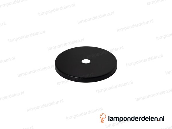 Sierafdekplaat metaal zwart glad - 7 cm - gat 10,5 mm