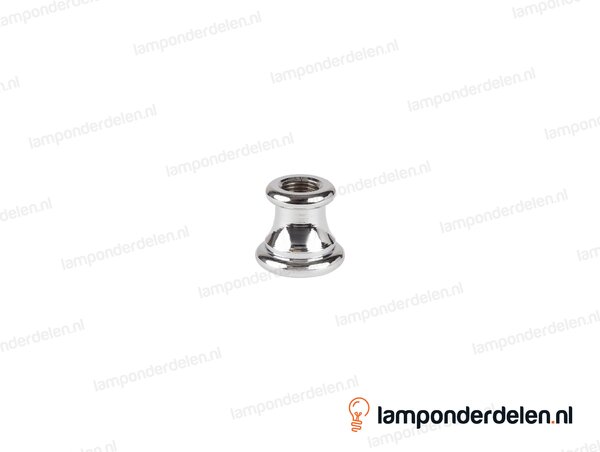 Siermof messing chroomkleurig - hoogte 20 mm - binnendraad M10x1