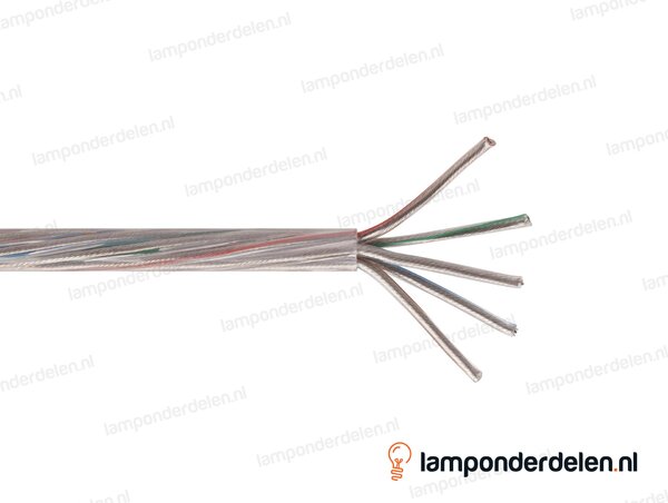 Snoer transparant rond - 5 x 1,5 mm²