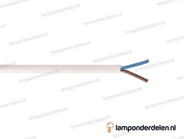 Snoer wit rond - 2 x 0,75 mm²