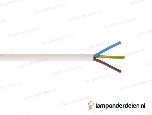 Snoer wit rond - 3 x 0,75 mm²