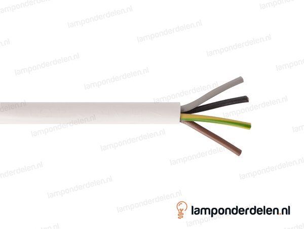 Snoer wit rond - 4 x 1 mm²