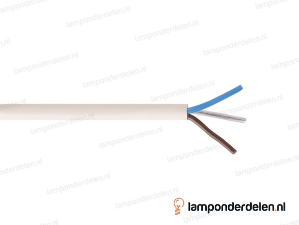 Snoer wit rond met extra staalkabel voor ophanging - 2 x 0,75 mm²