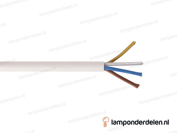 Snoer wit rond met extra staalkabel voor ophanging - 3 x 0,75 mm²