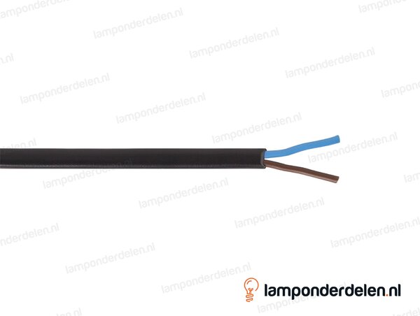 Snoer zwart plat - 2 x 0,75 mm²