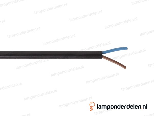 Snoer zwart rond - 2 x 0,75 mm²