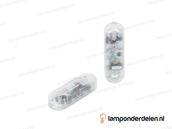 Snoerdimmer kunststof transparant LED - 4 tot 25 watt - maximaal vier LED lampen