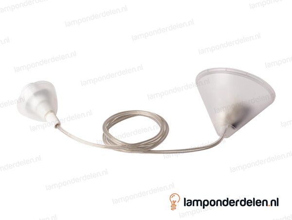 Snoerpendel kunststof transparant met fitting E14 - lengte 120 cm