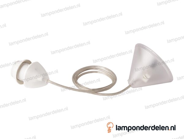 Snoerpendel kunststof transparant met fitting E27 - lengte 140 cm