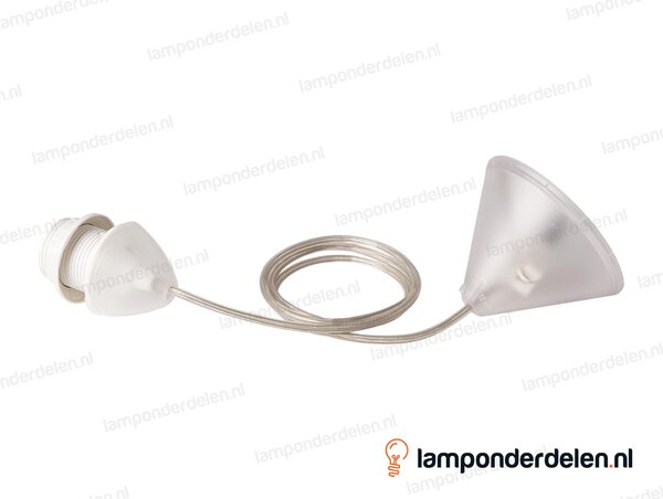 Snoerpendel kunststof transparant met fitting E27 - lengte 140 cm