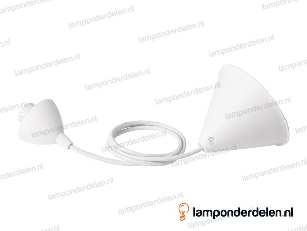 Snoerpendel kunststof wit met fitting E14 - lengte 120 cm