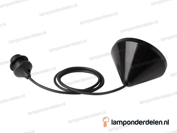 Snoerpendel kunststof zwart met fitting E14 - lengte 80 cm