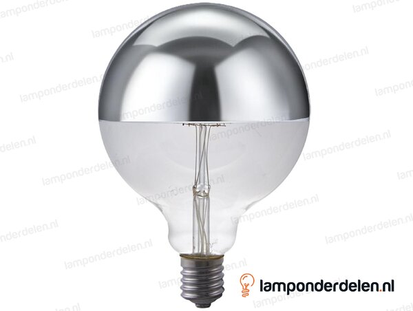 SPL filament LED kopspiegel globelamp - E27 - G125 - zilver - 7W - dimbaar